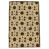 Dark Brown Micro Floral Sand Mittlere Geschenktüte (Vorderseite)