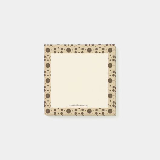 Dark Brown Micro Floral Sand  Post-it Klebezettel (Vorderseite)