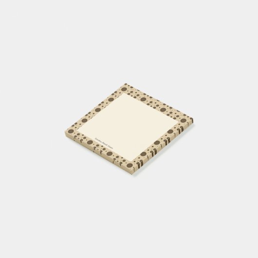 Dark Brown Micro Floral Sand  Post-it Klebezettel (angewinkelt)