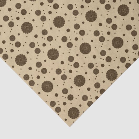 Dark Brown Micro Floral Sand Seidenpapier (Detail)