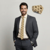 Dark Brown Micro Floral Sand Tie Krawatte