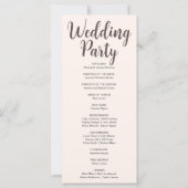 Dark Brown Moon Phases Seashell Wedding Program (Rückseite)