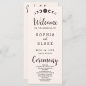 Dark Brown Moon Phases Seashell Wedding Program (Vorne/Hinten)