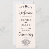 Dark Brown Moon Phases Seashell Wedding Program (Vorderseite)