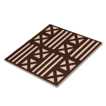 Dark Brown MudCloth Inspirierte Fliesenkreuzung