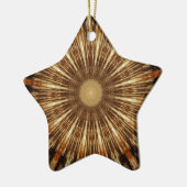 Dark Brown Orange Kaleidoscope Mandala Art Keramik Ornament (Links)