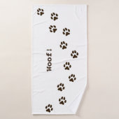 Dark Brown Paw druckt Niedlichen Personalisierten Badehandtuch (Badehandtuch)