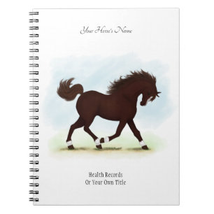 Dark Brown Personalisiert Horse Owner's Journal Notizblock