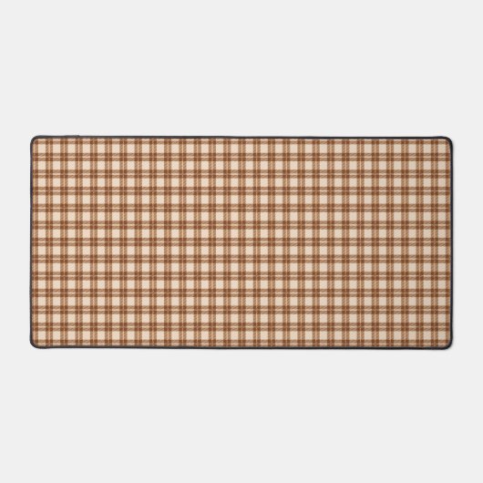 Dark Brown Plaid Pattern Desk mat Schreibtischunterlage (Vorderseite)