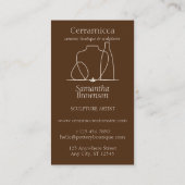 Dark Brown Pottery Vase Keramik Clay Instruktionen Visitenkarte (Rückseite)