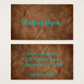 Dark Brown Primitive Paper Hang Tag (Vorne & Hinten)