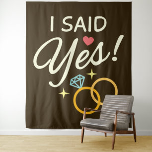 Dark Brown sagte ich Yes Engagement Party Wandteppich