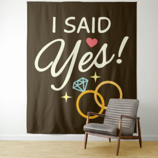Dark Brown sagte ich Yes Engagement Party Wandteppich