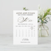 Dark Brown Save the date card calendar & photo (Stehend Vorderseite)