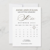 Dark Brown Save the date card calendar & photo (Vorderseite)