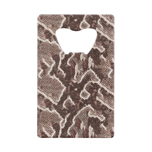 Dark Brown Snake Skin Kreditkartenflaschenöffner (Vorderseite)