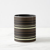 Dark Brown Striped Mug – Modern, Chic & Timeless Tasse (Zentrum)