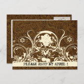 Dark Brown Toolted Leather UAWG Einladungspostkarte (Vorne/Hinten)