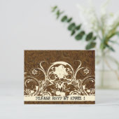 Dark Brown Toolted Leather UAWG Einladungspostkarte (Stehend Vorderseite)