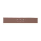 Dark Brown Wedding Einladungsbanderole (Flach)