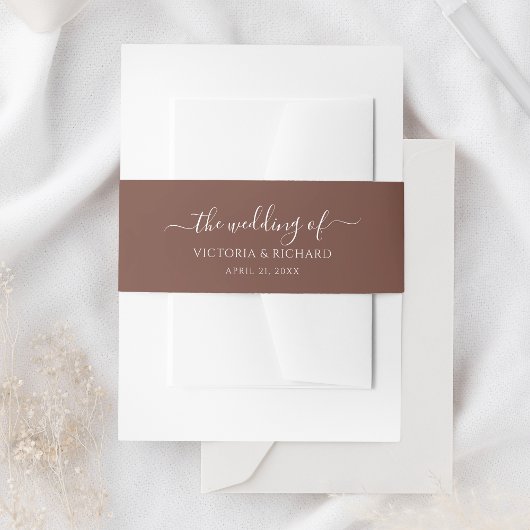 Dark Brown Wedding Einladungsbanderole