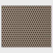 Dark Brown White marokkanische Quatrefolienmuster Geschenkpapier (Flach)