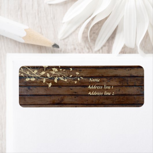 Dark Brown Wood Address Labels (Insitu)