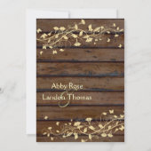 Dark Brown Wood Floral Lace Wedding Einladung (Rückseite)