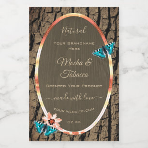 Dark Brown Wood Grain Product Labels Butterfells Lebensmitteletikett