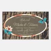 Dark Brown Wood Grain Product Labels Butterfells Rechteckiger Aufkleber (Vorderseite)