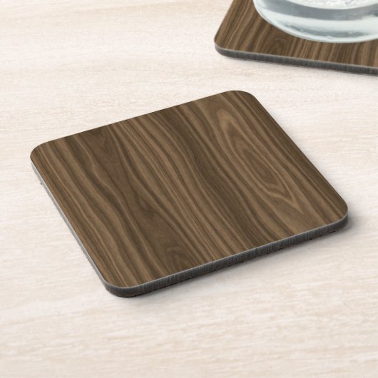 Dark Brown Wood Grain Untersetzer (Linke Seite)