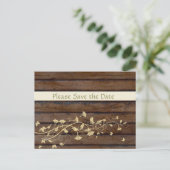Dark Brown Wood Save the Date Ankündigungspostkarte