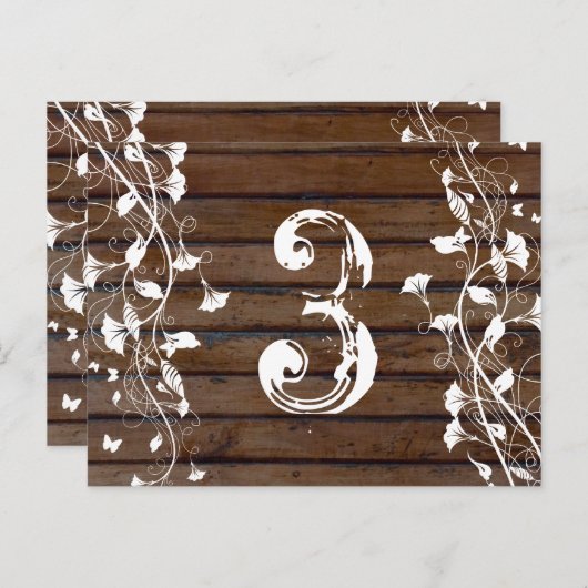 Dark Brown Wood Tischnummer (Vorne/Hinten)