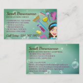 Dark Bubble Janitorial House Reinigungsservice Visitenkarte (Vorne/Hinten)