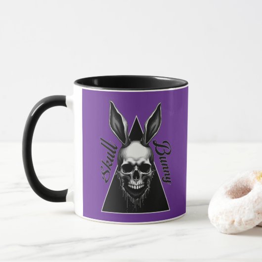 Dark Bunny – Gothic Easter Art - caneca Tasse (Mit Donut)