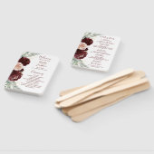 Dark Burgund Blumengrün Hochzeitsprogramm Fächer (Non-assembled)