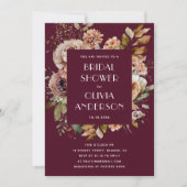 Dark Burgundy Brautparty | Elegant Boho Chic Einladung (Vorderseite)
