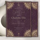 Dark Burgundy Celestial Sun und Moon Bridal Brunch Einladung