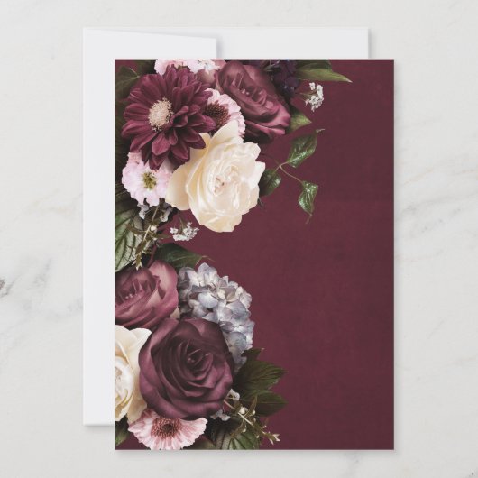 Dark Burgundy & Cream Blur Brautparty Einladung (Rückseite)