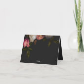 Dark Burgundy & Cream Peonies Black Dusche Dankeskarte (Rückseite)