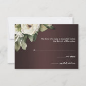 Dark Burgundy Elegance Boho Floral Wedding RSVP Karte (Rückseite)