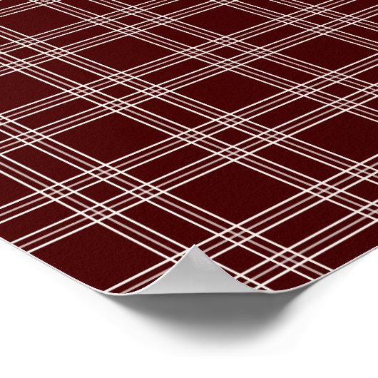 Dark Burgundy Gingham Poster (Ecke)