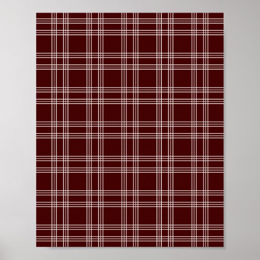 Dark Burgundy Gingham Poster (Vorne)