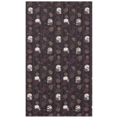 Dark Burgundy Gothic Skull & Rose Stripes Tischdecke (Vorderseite)