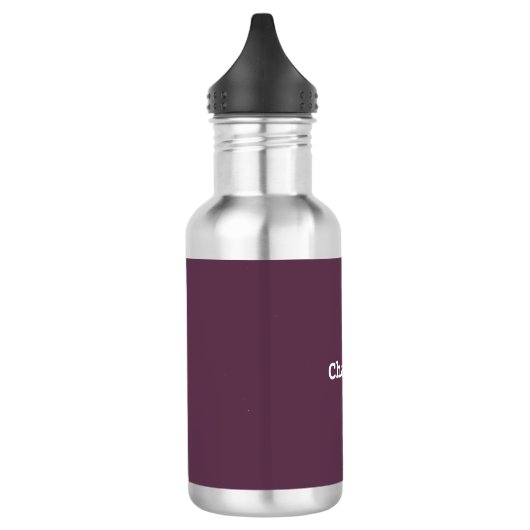 Dark Burgundy Minimalistischer einfacher Personali Edelstahlflasche (Links)