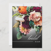 Dark Burgundy Orange Floral Romance Bridal Brunch Einladung (Vorderseite)