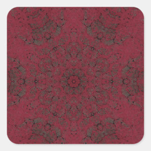 Dark Burgundy Pattern Hintergrund Quadratischer Aufkleber
