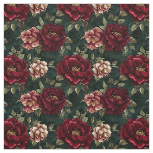 Dark Burgundy Peony Floral Stoff (Muster)