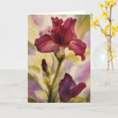 Dark Burgundy Red Blume Iris Garden Art Hinweis Karte (Gelbe Blume)