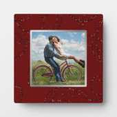 Dark Burgundy Red Wide Frame Foto Fotoplatte (Vorderseite)